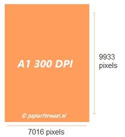 A1 formaat 300 dpi pixels