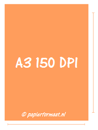 A3 formaat 150 DPI/ PPI: 1754 x 2481 pixels