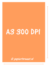 A3 formaat 300 DPI/ PPI: 3508 x 4961 pixels