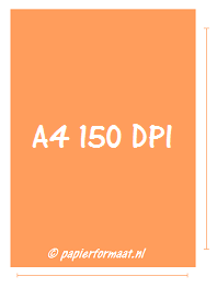 A4 formaat 150 DPI/ PPI: 1240 x 1754 pixels