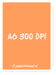 A6 formaat 300 PPI / DPI: 1240 x 1748 pixels