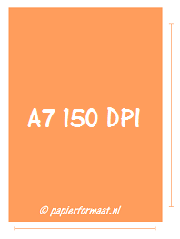 A7 formaat 150 DPI/ PPI: 438 x 620 pixels